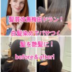 髪質改善梅田ドラン！白髪染めでパサつく髪を艶髪に！before＆after!